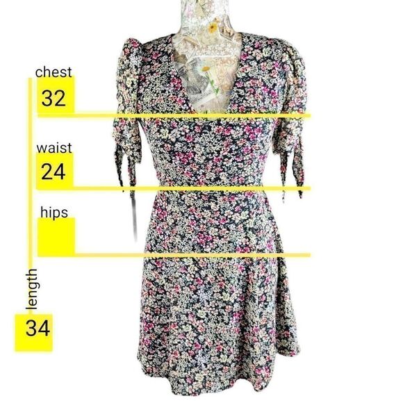 Dynamite Floral Ditsy Cottagecore Boho Short Dress NEW - Picture 4 of 12